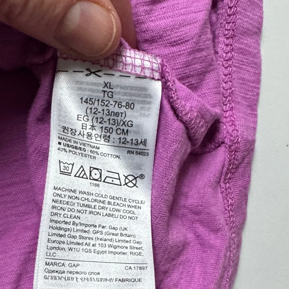 GAP Long-Sleeve Knot Front Tee - Lavender Pink size XL